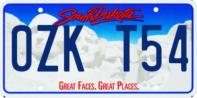 SD license plate 0ZKT54