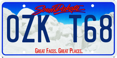 SD license plate 0ZKT68