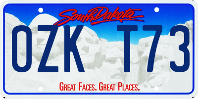 SD license plate 0ZKT73