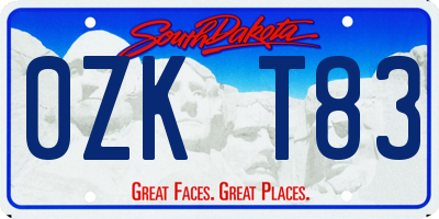 SD license plate 0ZKT83