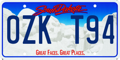 SD license plate 0ZKT94