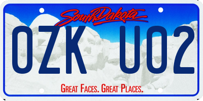 SD license plate 0ZKU02