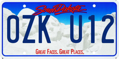 SD license plate 0ZKU12