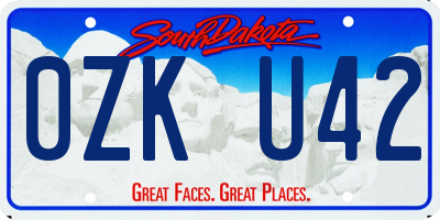 SD license plate 0ZKU42