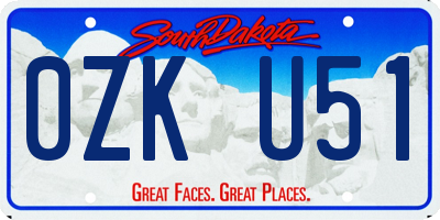 SD license plate 0ZKU51