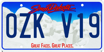 SD license plate 0ZKV19