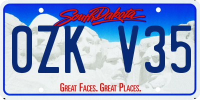 SD license plate 0ZKV35