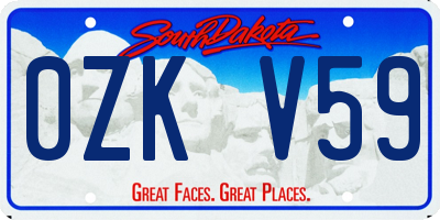 SD license plate 0ZKV59