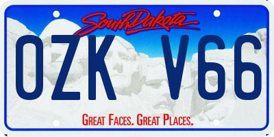 SD license plate 0ZKV66
