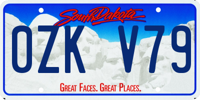 SD license plate 0ZKV79