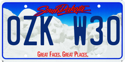SD license plate 0ZKW30