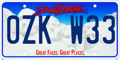 SD license plate 0ZKW33