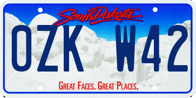 SD license plate 0ZKW42