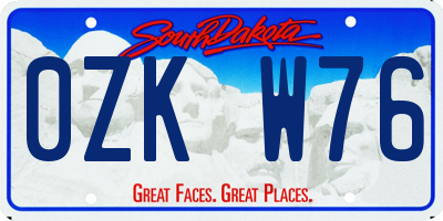 SD license plate 0ZKW76