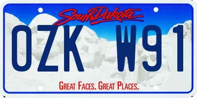 SD license plate 0ZKW91