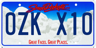 SD license plate 0ZKX10