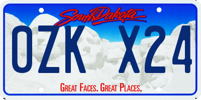 SD license plate 0ZKX24
