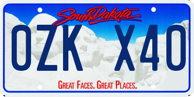 SD license plate 0ZKX40