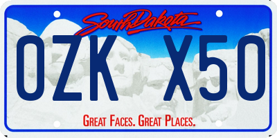 SD license plate 0ZKX50