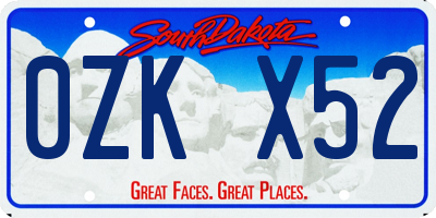SD license plate 0ZKX52