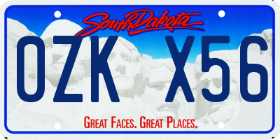 SD license plate 0ZKX56
