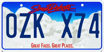 SD license plate 0ZKX74
