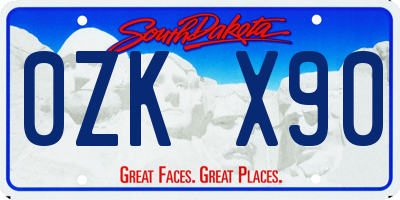 SD license plate 0ZKX90