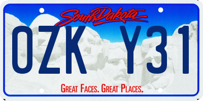 SD license plate 0ZKY31