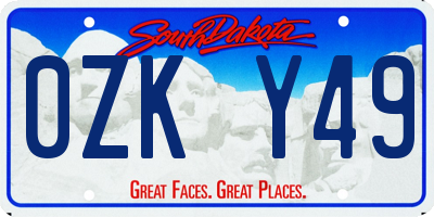 SD license plate 0ZKY49