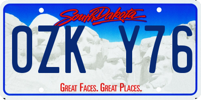 SD license plate 0ZKY76