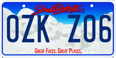 SD license plate 0ZKZ06