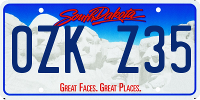 SD license plate 0ZKZ35