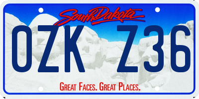 SD license plate 0ZKZ36