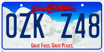 SD license plate 0ZKZ48