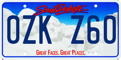 SD license plate 0ZKZ60