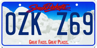 SD license plate 0ZKZ69