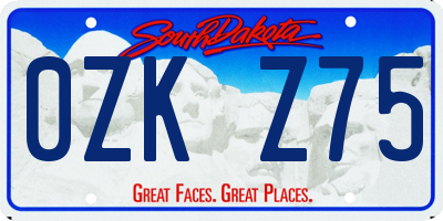 SD license plate 0ZKZ75
