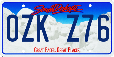 SD license plate 0ZKZ76