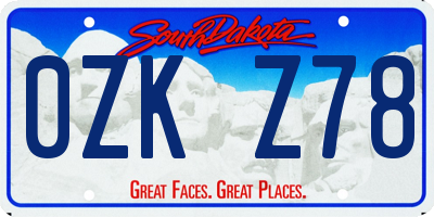 SD license plate 0ZKZ78