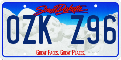 SD license plate 0ZKZ96