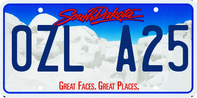 SD license plate 0ZLA25