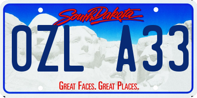 SD license plate 0ZLA33