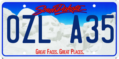 SD license plate 0ZLA35