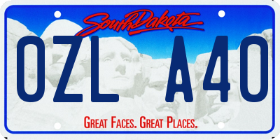 SD license plate 0ZLA40