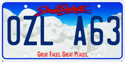SD license plate 0ZLA63