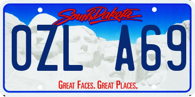 SD license plate 0ZLA69