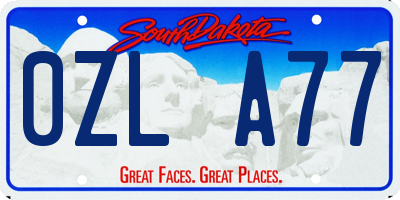 SD license plate 0ZLA77