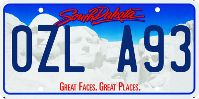 SD license plate 0ZLA93