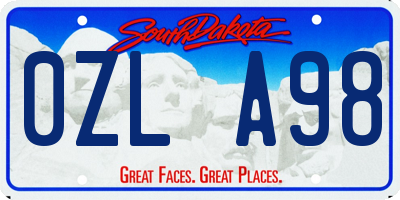 SD license plate 0ZLA98