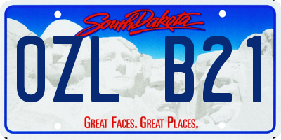SD license plate 0ZLB21